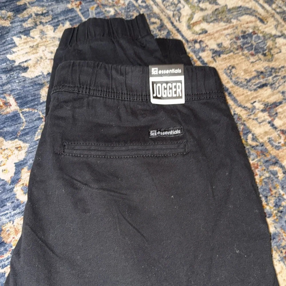 NWT SP essentials men’s drawstring elastic joggers pants bottoms black LG - Picture 10 of 14
